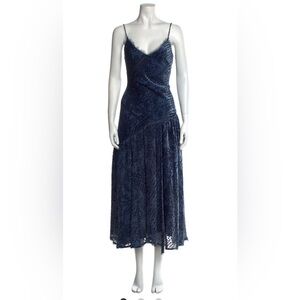 Velvet and chiffon Ulla Johnson dress - dark blue